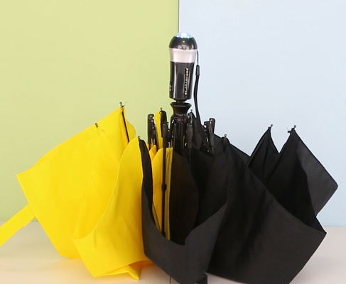 Ladies Sun Payung Lipat Tiga Dengan LED Berwarna-warni