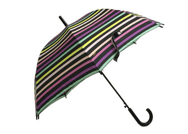 Colourful Striped Auto Open Stick Payung Rain Grip Bukti Perusahaan Untuk Perempuan