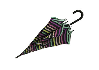 Colourful Striped Auto Open Stick Payung Rain Grip Bukti Perusahaan Untuk Perempuan