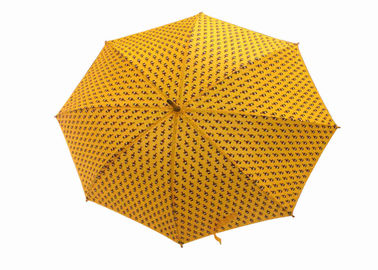 Kuning perempuan kayu payung hujan gagang kayu kain poliester poros