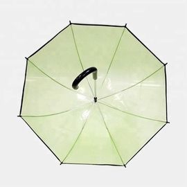Green POE Clear Dome Shaped Umbrella, Payung Bubble Compact Dengan Trim Hitam