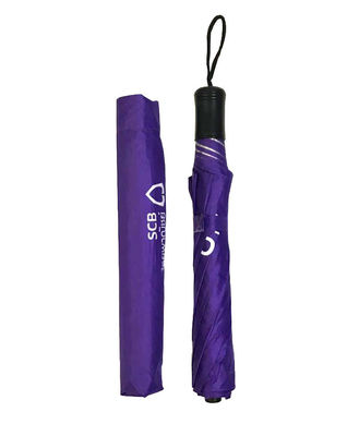 Grosir SilkLogo Plastic Straight Handle Compact 2 Fold Umbrella