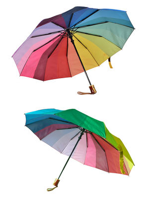 Payung Lipat Dua Pelangi Tahan Angin Dengan Poros Logam 8mm
