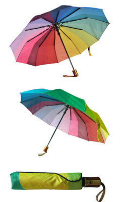 Payung Lipat Dua Pelangi Tahan Angin Dengan Poros Logam 8mm