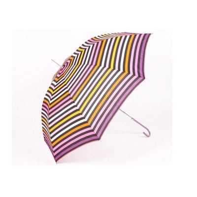 Colorful Stripe Waterproof Pongee Compact Golf Umbrella 27 &quot;* 8K