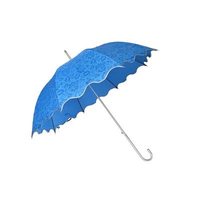 UPF Pongee Jacquard Fabric Aluminium Shaft Straight Umbrella