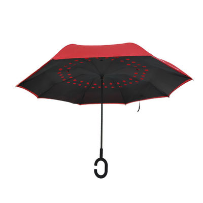 Double Layer Reversed Unbreakable Storm Umbrella Dengan C Hook Handle