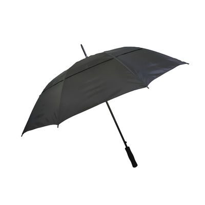 Auto Open Pongee 190T Windproof Golf Umbrellas Dengan panel Transparan