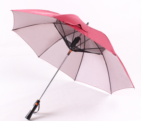 190T Pongee Summer Blast Umbrella Fan Dengan Pegangan Plastik