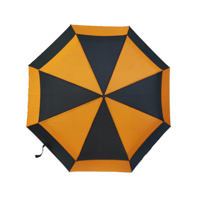 Dicetak Perlindungan UV Tahan Angin Pongee Double Canopy Umbrella