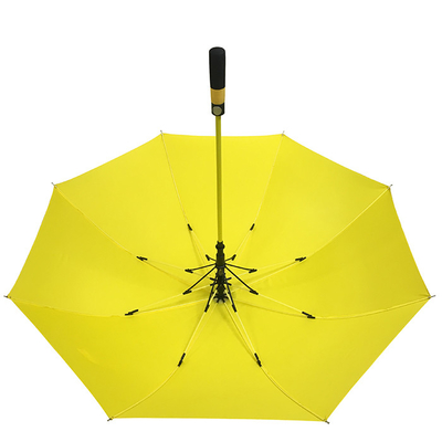 Warna Kuning Fiberglass Shaft Pongee Payung Golf Ukuran Besar Untuk Pria