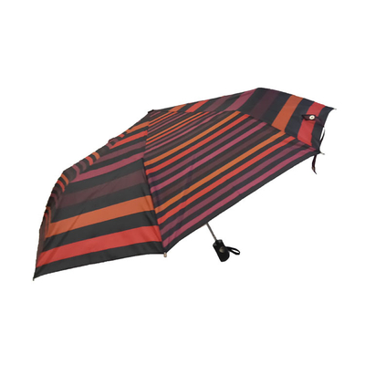 Buka Otomatis Tutup Lipat Pongee Windproof Stripe Umbrella