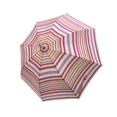 23 Inch Pongee Fabric Digital Printing Stripe Umbrella Untuk Wanita