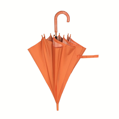 Pencocokan Warna Oranye Payung Golf Kompak Panjang Fiberglass Shaft Dan Ribs