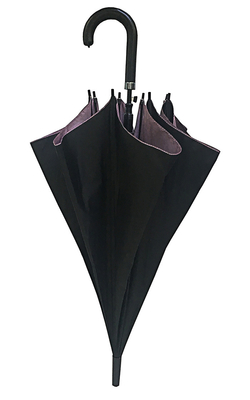Hitam UV Proof Pongee Otomatis Buka Stick Payung Diameter 105cm