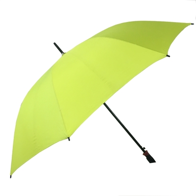 Windproof Black Compact Golf Parasol / Compact Golf Raincoat dengan pegangan lurus