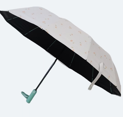 UPF 50 Otomatis Buka / Tutup Pongee UV Pantai Payung 23 Inci 12 Ribs Kuat Windproof