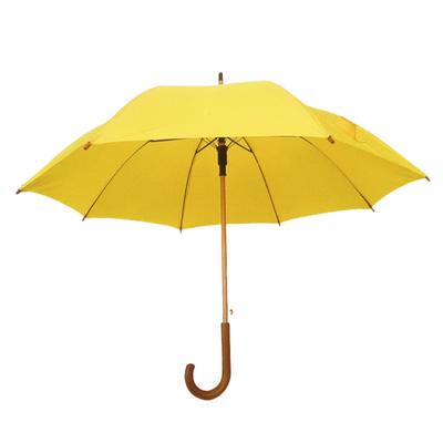 Kualitas tinggi 23 Inch Windproof Auto Buka Stick Payung Dengan Saktung Kayu Dan Serat Kaca