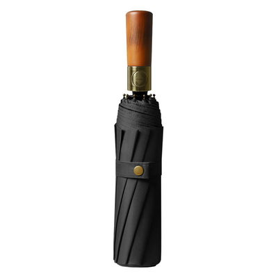 Windproof 10-Ribbed Metal Shaft Otomatis Buka / Tutup Travel Payung