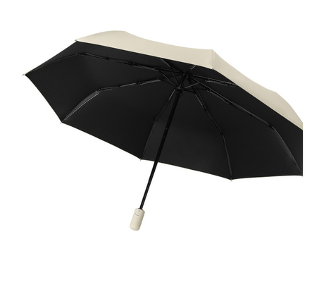 Full Auto Open And Close Compact Portable 3 Folding Fiberglass Shaft By 8 Ribs Travel Umbrella