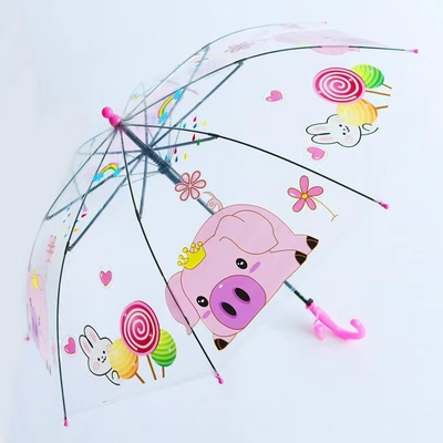 Fiberglass Ribs And Windproof Auto Open Stylish Transparent Umbrella Untuk Anak-anak
