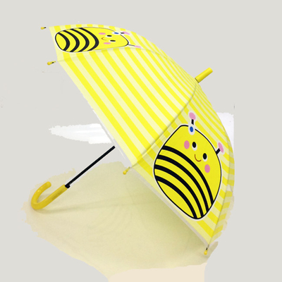 Cute Bee Compact Payung Untuk Anak-anak Chome Plated Frame Strawberry Handle Logo Disesuaikan