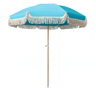 Kain UV Pantai Payung Sun Shelter 210T Kain Oxford Dengan Pelapis Perak Logo yang Dapat Diterima