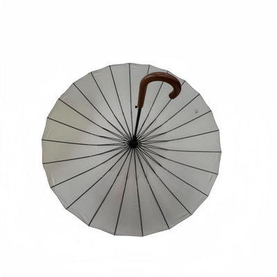 23inches Super Windproof Kayu Handle payung Dengan 190T Pongee Kain 24 tulang rusuk Dan 104cm Diameter terbuka