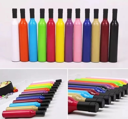 105cm Manual Buka Custom Botol Anggur Payung Dengan Pelapis Perak