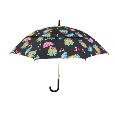 Owl Printing Kids Compact Umbrella dengan Chome Plated Steel Shaft dan Paket Disesuaikan
