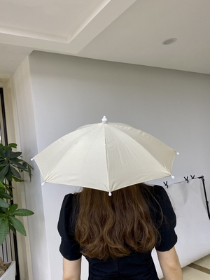 Hands-free Head Umbrella 14 Inci Waterproof Pongee Kain