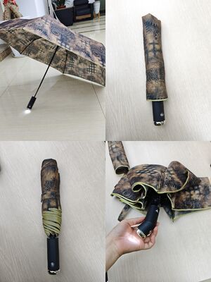 LED Terang Auto Buka / Tutup payung keamanan dengan pita reflektif untuk visibilitas malam