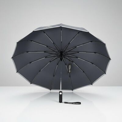 Payung Wisata Otomatis Besar dengan Diameter Terbuka 105cm, Rib Fiberglass, dan Reflective Edge Trim