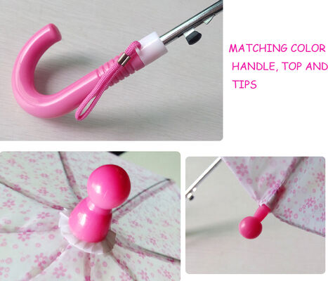 Diameter terbuka kurang dari 90 Anak-anak payung kompak termasuk Plastik Handle Metal Frame dan Metal Shaft sempurna untuk sehari-hari