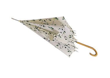 Payung Tongkat Kayu Tulang Lurus Kecil Dicetak, Payung Otomatis Wanita