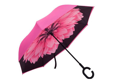 Merah Muda Wanita Klasik C Berbentuk Pegangan Payung Payung Untuk Cuaca Bersinar Hujan