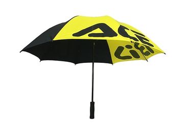 Pongee Black Yellow Payung Golf Promosi Anti UV Total Panjang 101cm