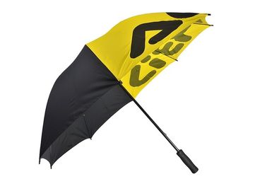 Pongee Black Yellow Payung Golf Promosi Anti UV Total Panjang 101cm