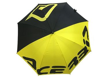 Pongee Black Yellow Payung Golf Promosi Anti UV Total Panjang 101cm