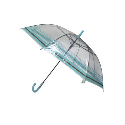 Auto Open J Handle 23 &quot;POE Transparent Rain Umbrella