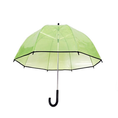 Payung Kubah Transparan POE Lurus Dengan Pegangan Bentuk J.