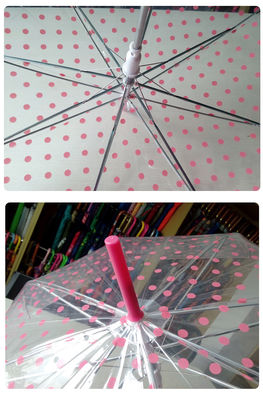 J Handle Pink Dot POE Payung Hujan Transparan Untuk Anak