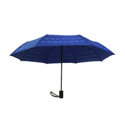 Mini Windproof 21 Inch Polyester 190T 3 Folding Umbrella Untuk Perjalanan