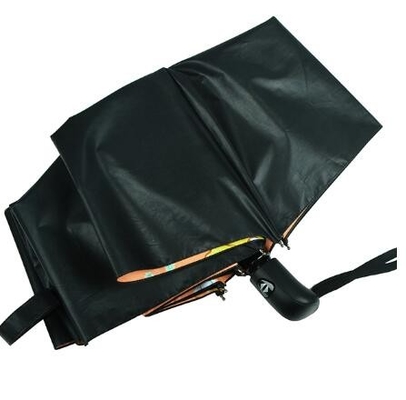 BV 3 Lipat Pencetakan Warna Penuh Di Dalam Pongee Automatic Compact Umbrella