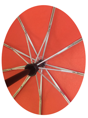 9 Fiberglass Ribs Tiga Lipat Pongee Fabric Compact Rain Umbrella