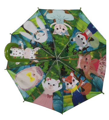 Bingkai Logam Kecil Pongee Dua Lapisan Payung Untuk Anak-anak