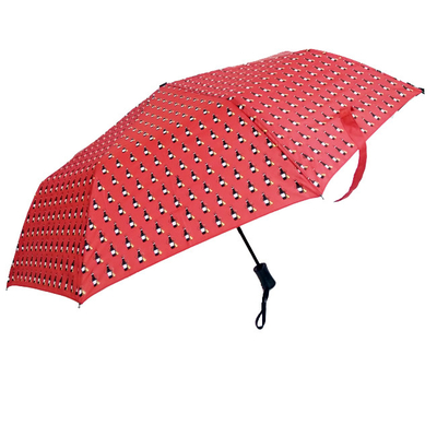 Logo Kustom Pongee 190T Outdoor Automatic Folding Umbrella 21inch