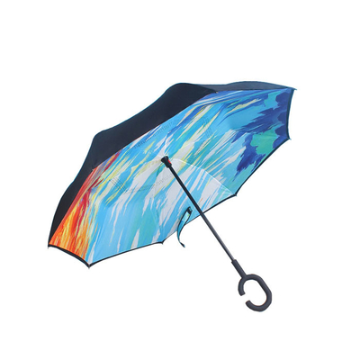 Reverse Double Layer Inverted Umbrella Cars Custom C Handle Tahan Angin
