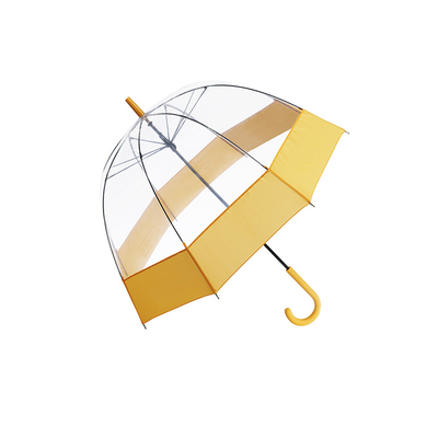 Transparan Dome Shape Otomatis PVC Apollo Umbrella Dengan Cetak Logo Kustom