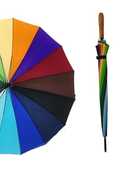 30 Inch Chromatic mens Golf Payung Metal Shaft Kayu ditangani dengan Pencetakan Transfer Panas